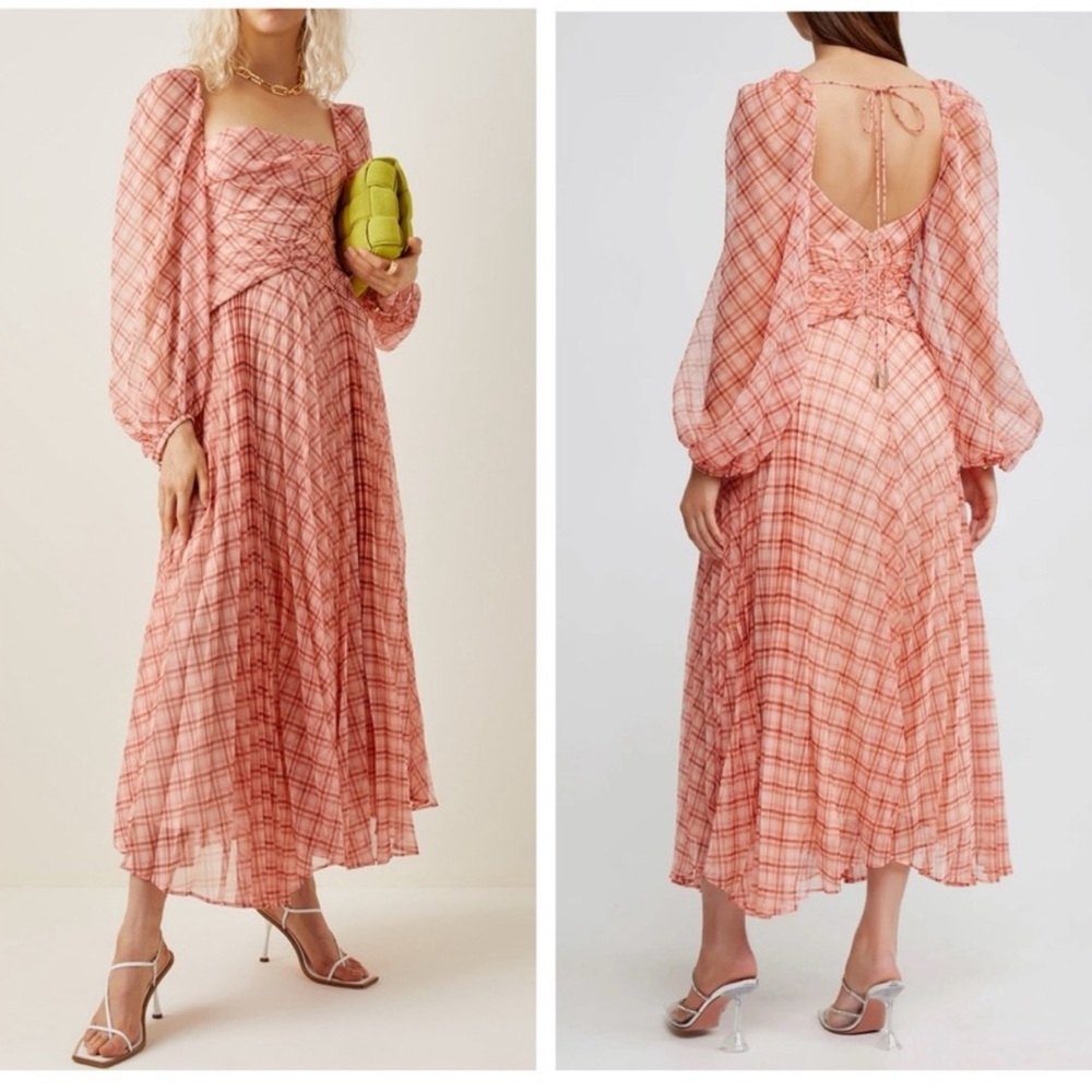 Acler Elegant Pink Plaid Dress